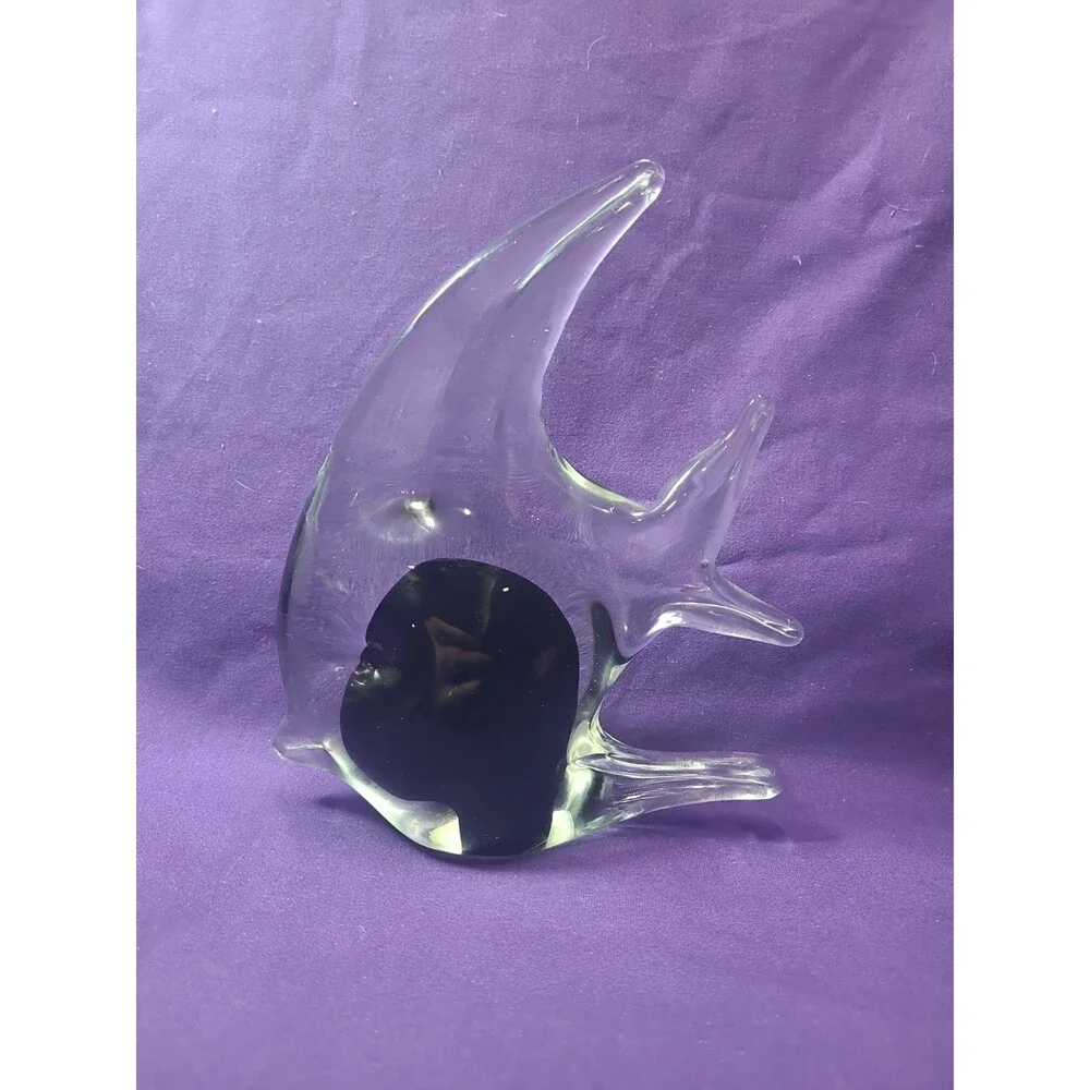 Murano STYLE  Angel Fish Blown Art Glass Colorful Paperweight